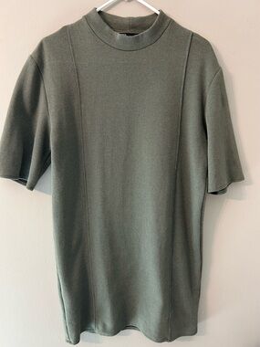 Zara Olive Green Short Sleeve Knit Dress
